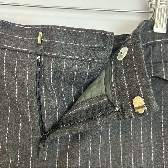 TIBI Grey and Pink Pinstripe Straight Leg Trouser Pants Size Medium - Picture 5 of 9